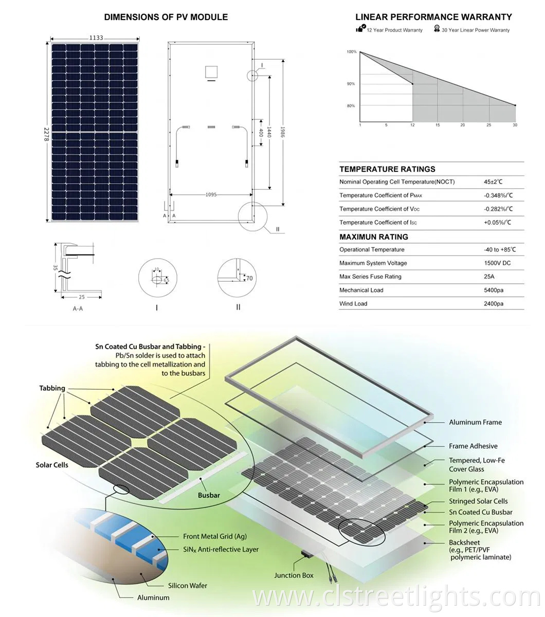 550W Ja Half Cell High Efficiency Mono PV Module Solar Panel for Home Solar Energy System